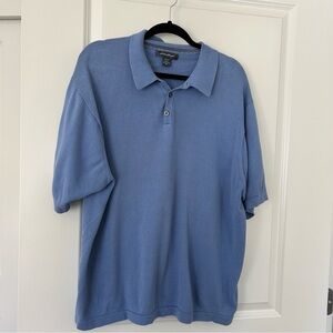Eddie Bauer cotton blue vintage inspired polo sweater tshirt in xl
